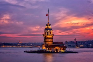 Beauty at Middle of the Sea Maiden Tower.